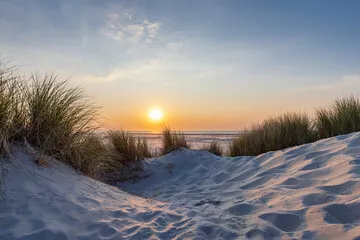 Fototapeta Magiczny Zachód Słońca na Piaszczystej Plaży