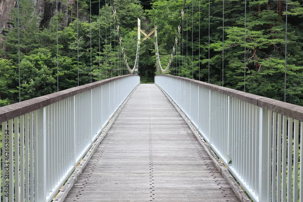 Fototapeta Most wiszący przekroczony przez Seto Gorge (Nikko City, prefektura Tochigi)