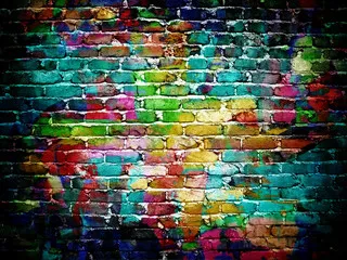 Fototapeta graffiti brick wall