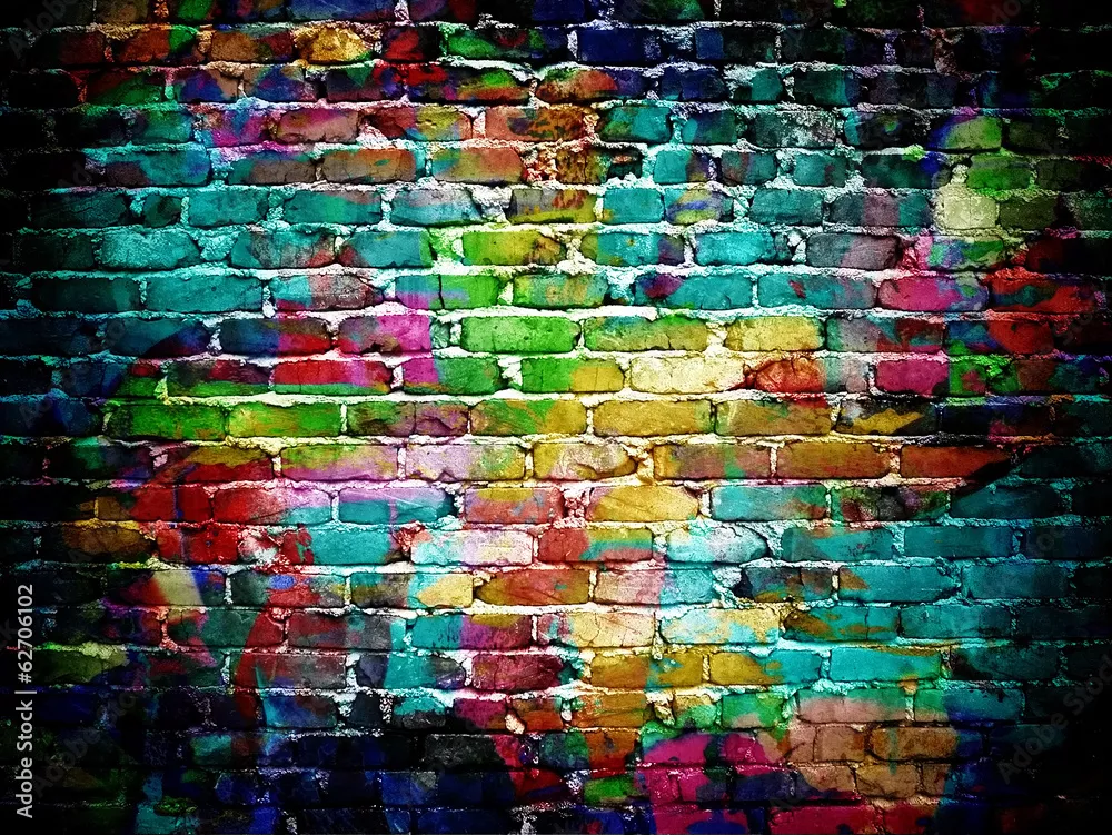 Fototapeta graffiti brick wall