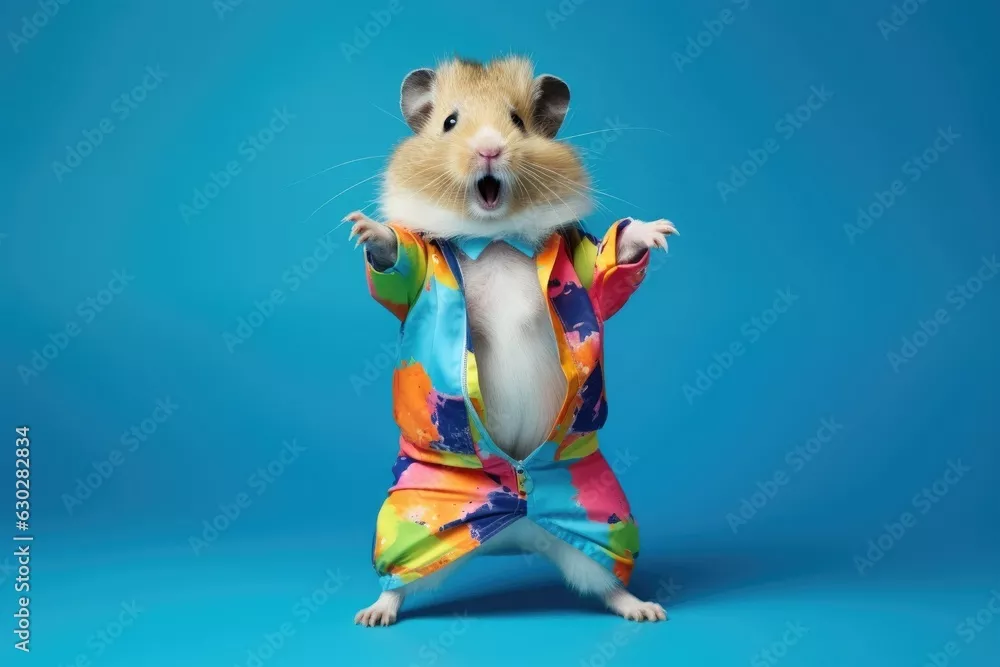 Obraz Stylowy Chomik w Kolorowym Garniturze