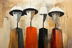 Obraz Abstrakcyjna Elegancja: Cztery Postacie