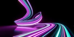 Obraz Magia Neonowych Ścieżek: Podróż w Świetle