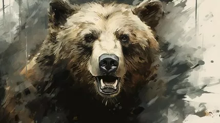 Obraz abstrakcyjny portret niedźwiedzia
