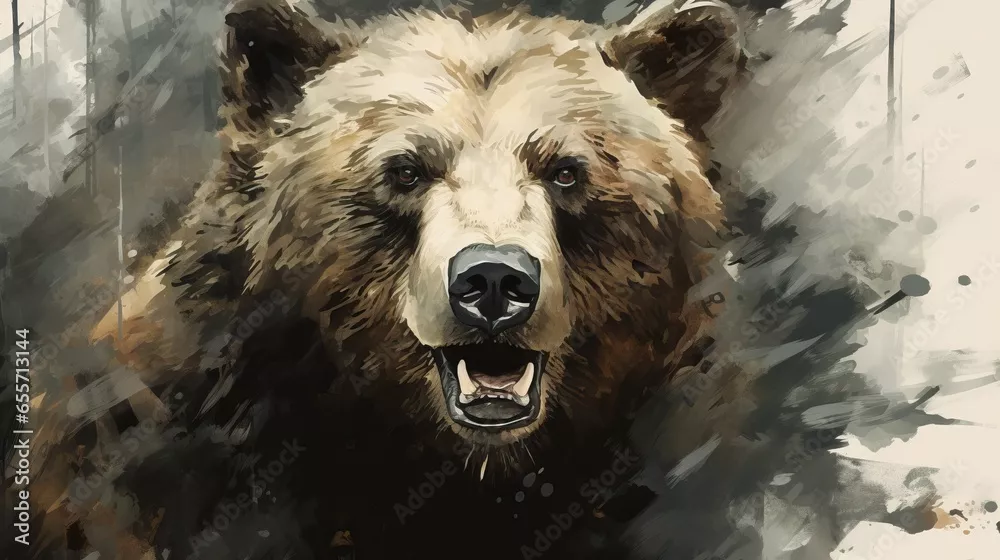 Obraz abstrakcyjny portret niedźwiedzia