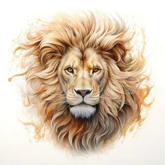 Fototapeta Lion zwierzę na białym tle
