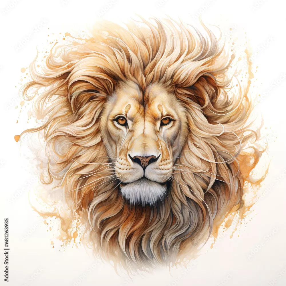 Fototapeta Lion zwierzę na białym tle