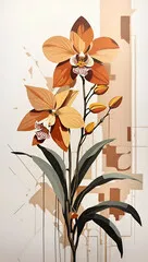 Obraz pionowy - orchidea geometryczny kwiat sztuka abstrakcyjna