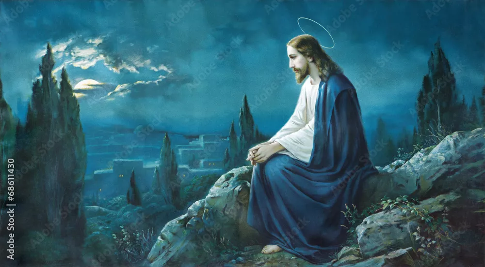 Fototapeta Modlitwa Jezusa w ogrodzie Getsemane.