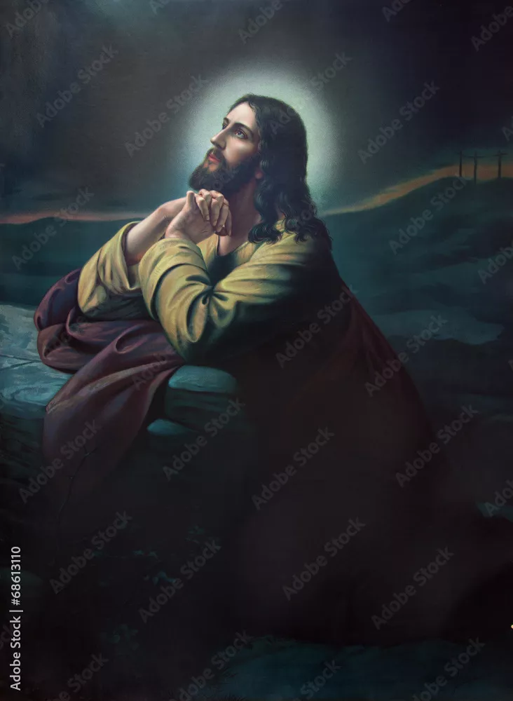 Fototapeta Modlitwa Jezusa w ogrodzie Getsemane.