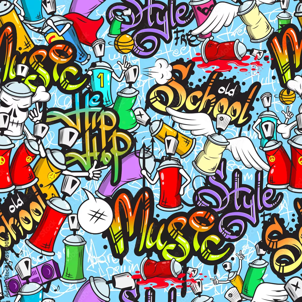 Fototapeta Wzór znaków graffiti