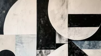 Obraz Abstrakcja Geometryczna w Czarno-Białych Tonach