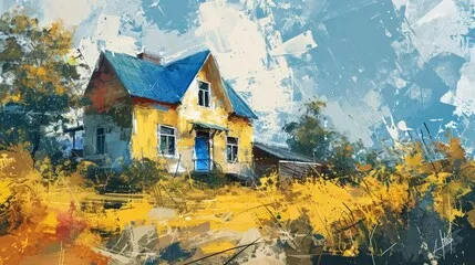 Obraz letni dzień na wsi