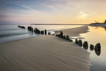 Fototapeta Morze,  plaża o wschodzie słońca