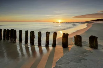 Fototapeta Morze,  plaża o wschodzie słońca