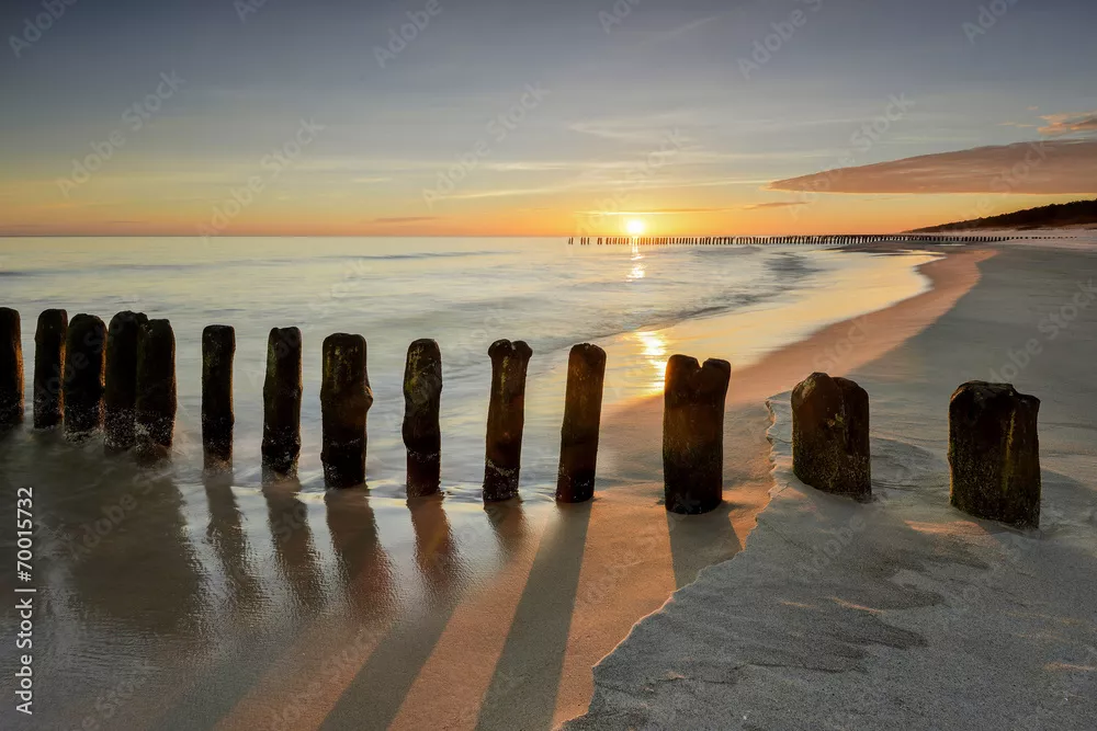 Fototapeta Morze,  plaża o wschodzie słońca