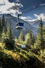 Fototapeta Cable car in Kasprowy Wierch peak in Tatra mountains, Poland.