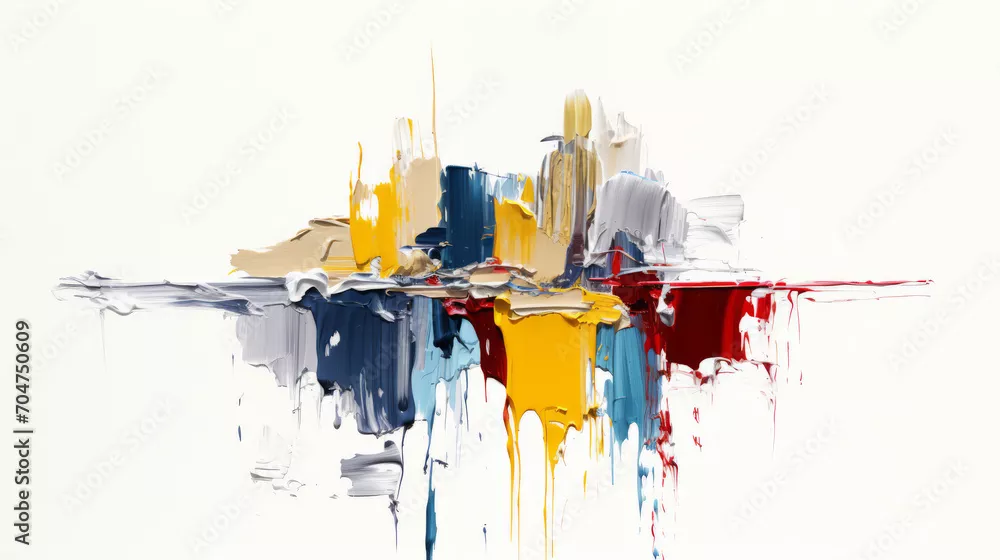 Obraz Dynamika Kolorów: Abstrakcyjna Kompozycja Pędzla