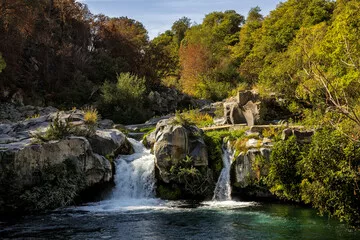 Fototapeta Waterfall, Alcantara Schlucht, Sycylia, Włochy, 28 października 2023