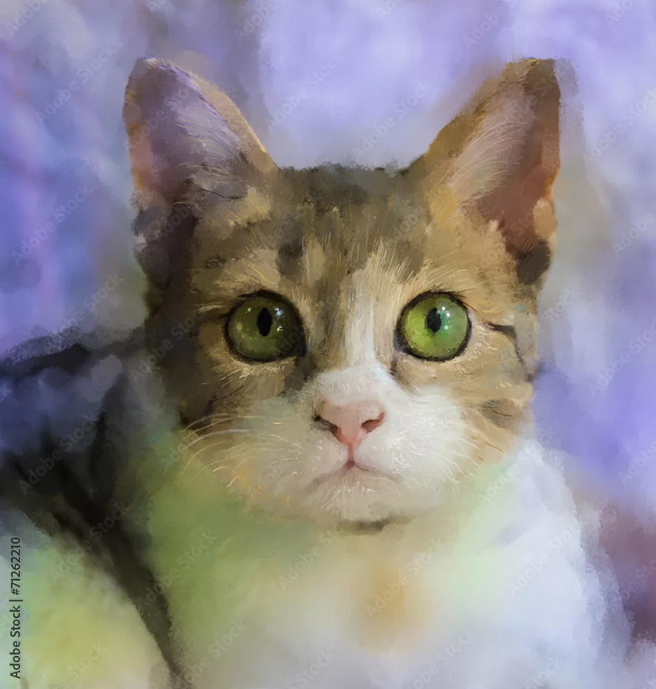 Obraz Portret Akwarelowy Kota