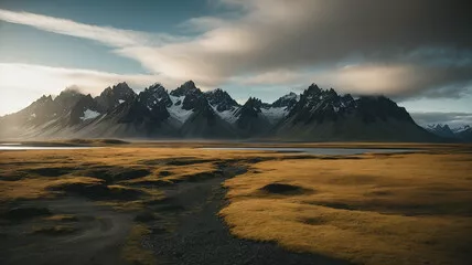 Fototapeta Vestrahorn Mountain w Stoksnes Island
