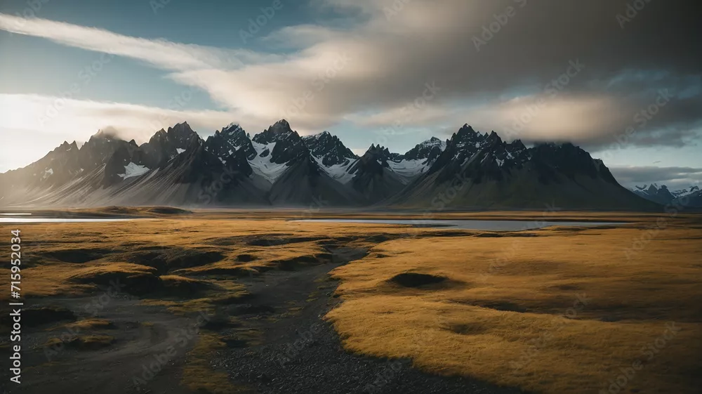 Fototapeta Vestrahorn Mountain w Stoksnes Island