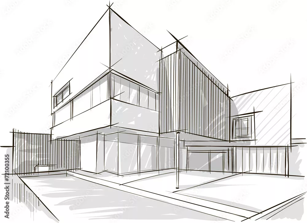 Fototapeta Szkic architektury budynku