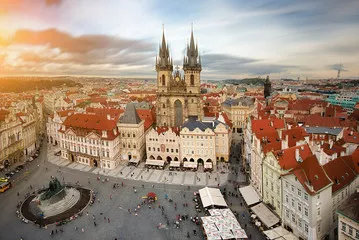 Obraz z widikiem  na rynek starego miasta Praga, Czechy.
