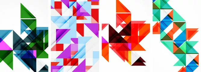 Fototapeta Zestaw abstrakcyjnych losowych tła składu trójkąta. Ilustracja wektorowa dla tapety, wizytówki, okładki, plakatu, banera, broszury, nagłówka, strony internetowej
