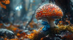 Obraz Mały Stworek Pod Muchomorem: Magiczny Świat Lasu