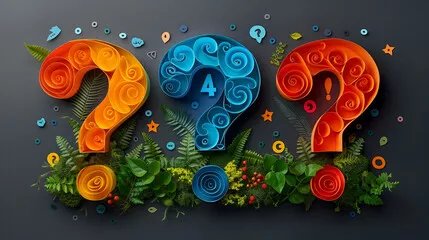 Obraz trzy symbole znaku zapytania