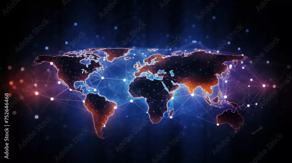 Obraz artystyczna mapa świata