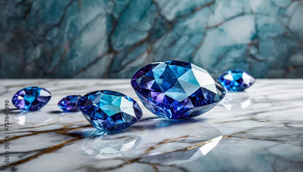 Fototapeta Abstrakcyjne tło, kamienie szlachetne  szafiry