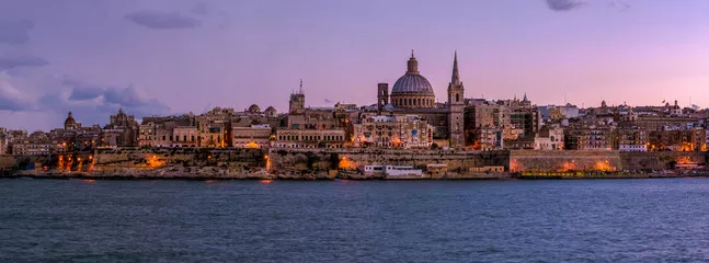 Fototapeta Valletta nocą, Malta