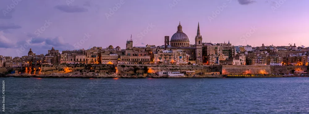 Fototapeta Valletta nocą, Malta