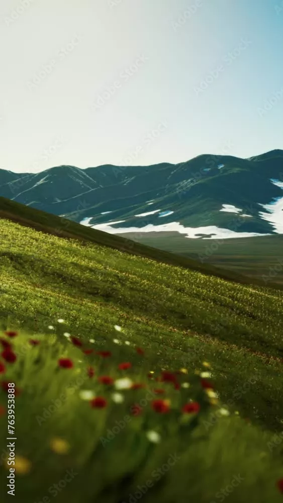 Fototapeta panoramiczny widok na alpejski krajobraz górski w Alpach