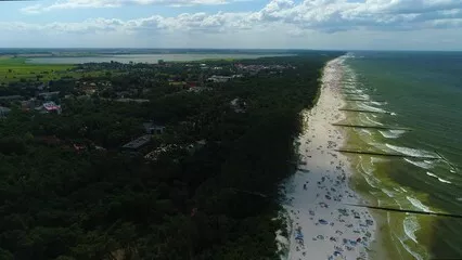 Fototapeta Panorama Plaża Morze Bałtyckie Dźwirzyno Plaza Morze Widok z lotu ptaka Polska