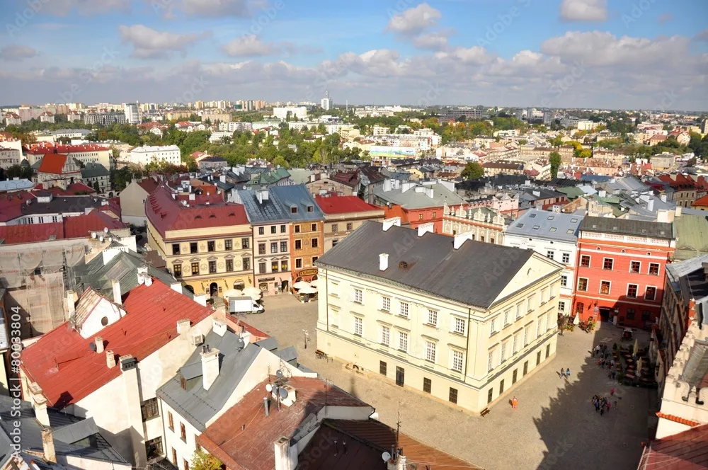 Fototapeta Stare Miasto, Lublin, widok z lotu ptaka