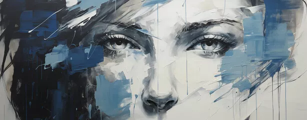 Obraz abstrakcyjny portret kobiecych oczu
