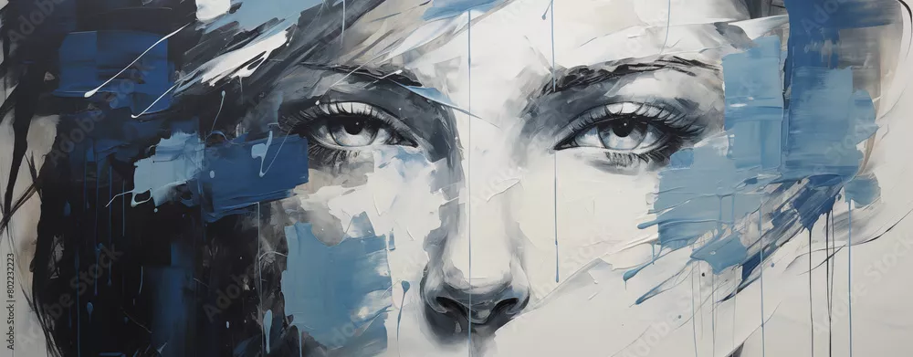 Obraz abstrakcyjny portret kobiecych oczu