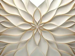 Obraz geometryczna kompozycja w odcieniach bieli i złota – nowoczesny design