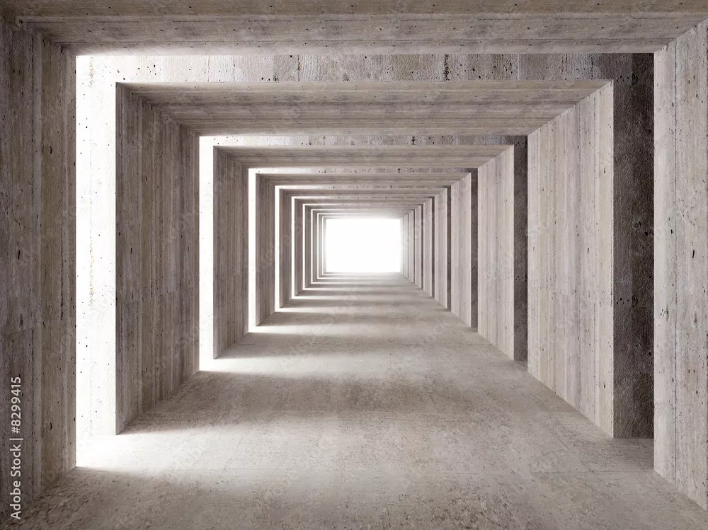 Obraz betonowy tunel i światła boczne