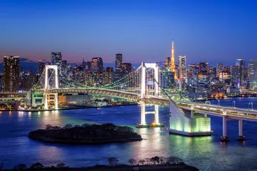Fototapeta Tokyo Rainbow Bridge i Tokyo Tower