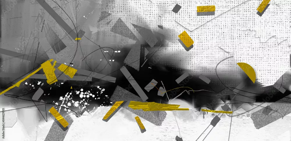 Obraz Abstrakcyjne Zderzenie Kolorów i Kształtów