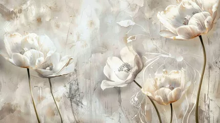 Fototapeta harmonijne kwiaty w pastelowych odcieniach
