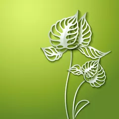 Obraz abstrakcyjne kwiaty papierowe 3D