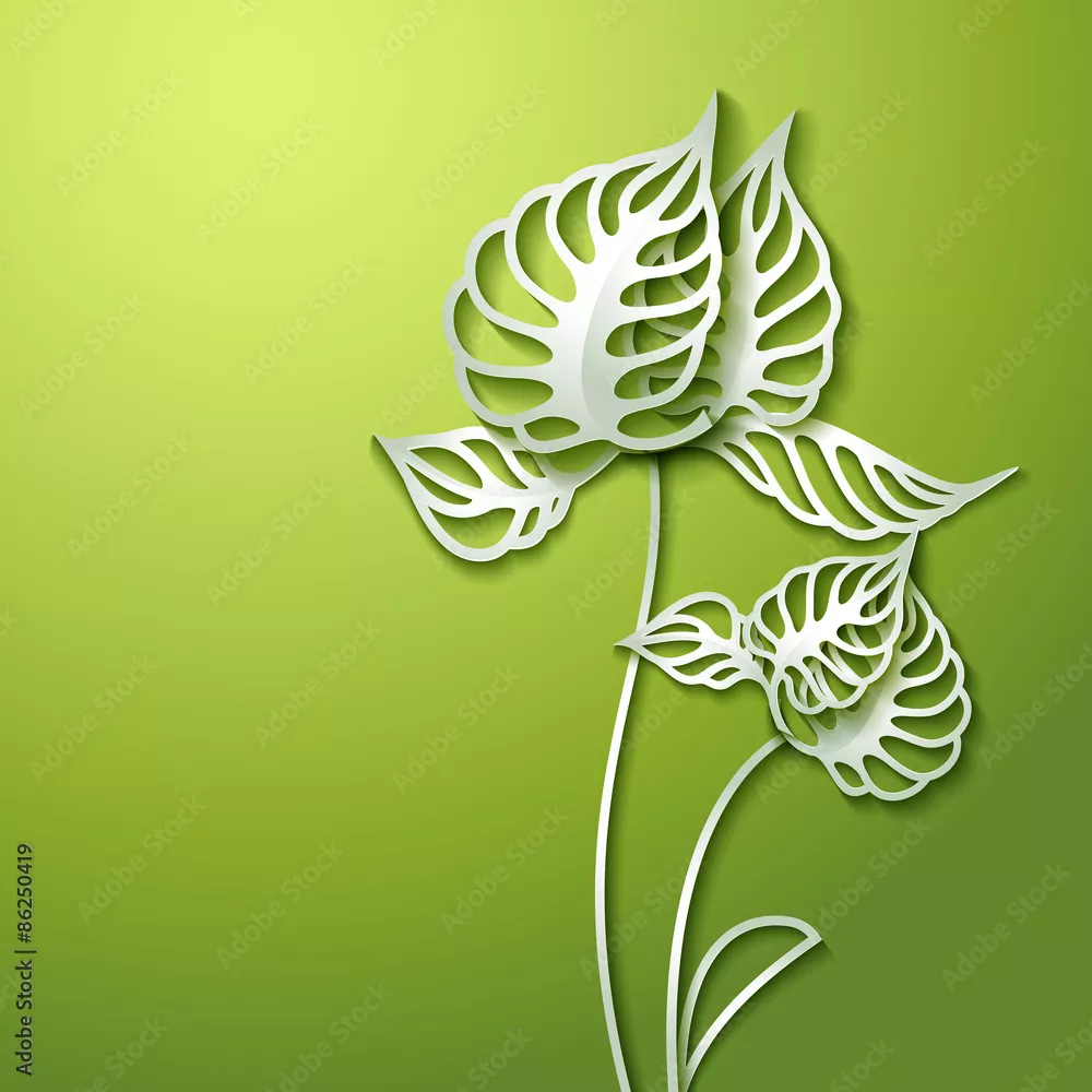 Obraz abstrakcyjne kwiaty papierowe 3D