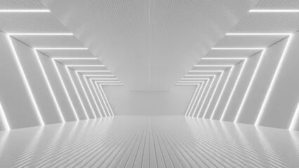 Fototapeta Futurystyczna Elegancja: Biała Przestrzeń Geometryczna