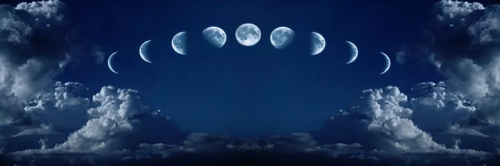 Obraz Cykl Fazy Księżyca na Nocnym Niebie