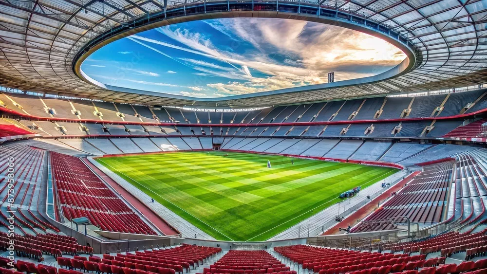 Fototapeta Nowoczesny Stadion Piłkarski – Widok z Trybun